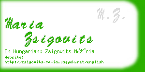 maria zsigovits business card